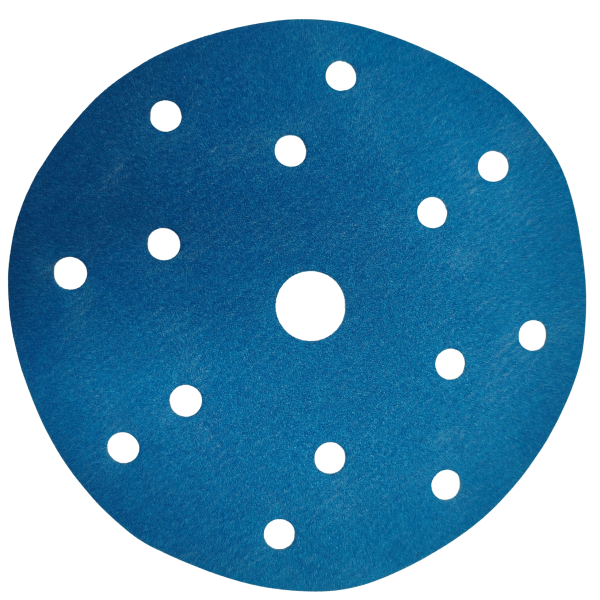 DISCO CERAMICO DE LIJADO C/VELCRO, DIAM 6", 15 AGUJEROS.